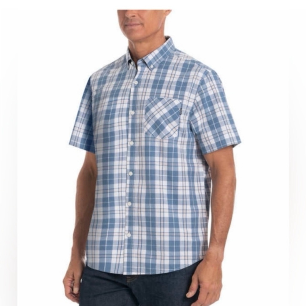 🏄‍♂️Hurley Men’s plaid woven short sleeve shirt🏄‍♂️